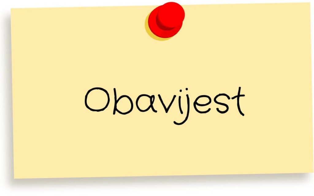 OBAVIJEST ZA UČENIKE I RODITELJE